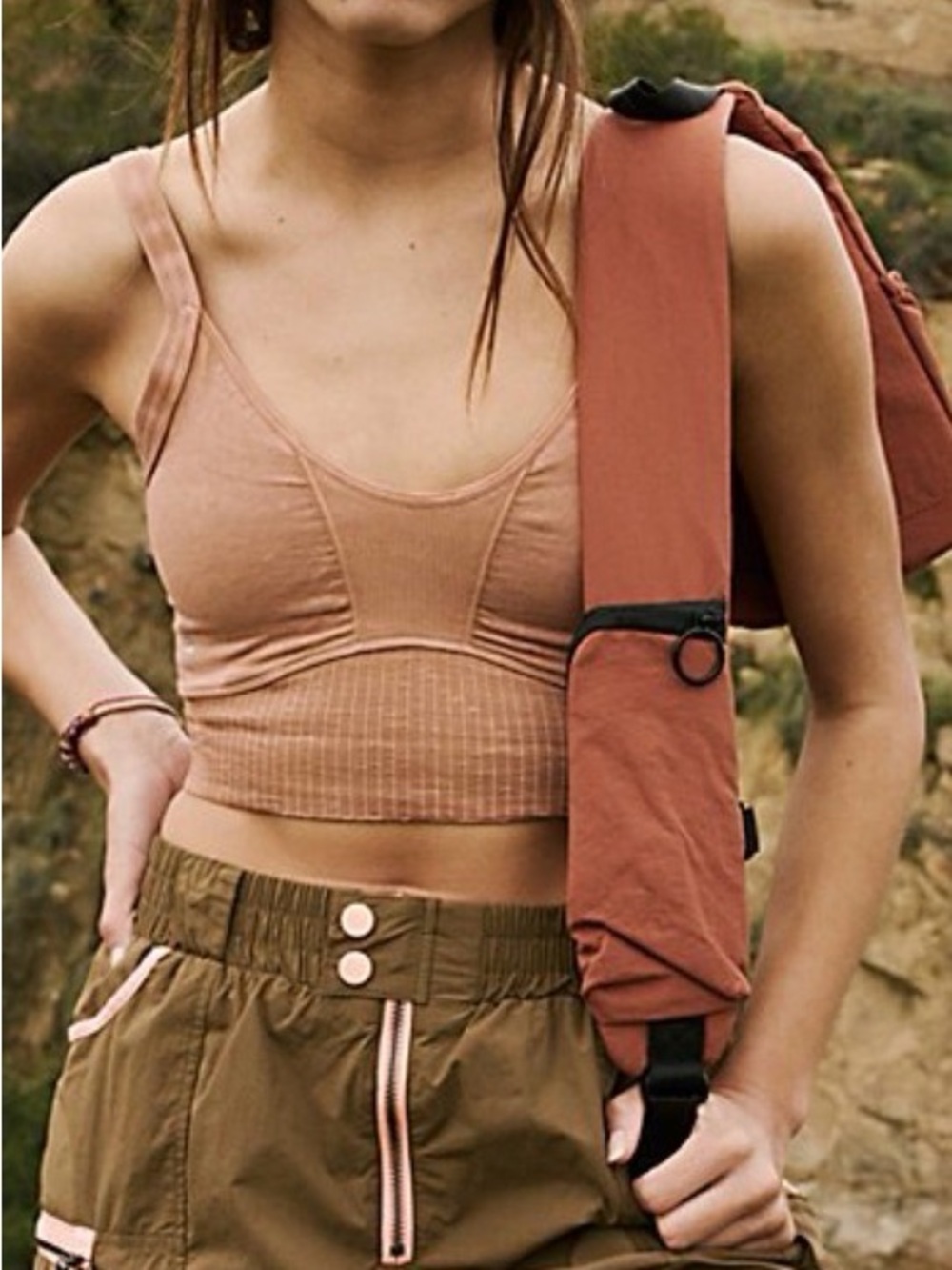 Women's Ribbed Crop Tank Top - Dusty Rose
